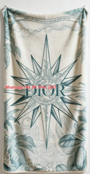 Dior Teal Compass Flannel Sofa Throw Blanket D013